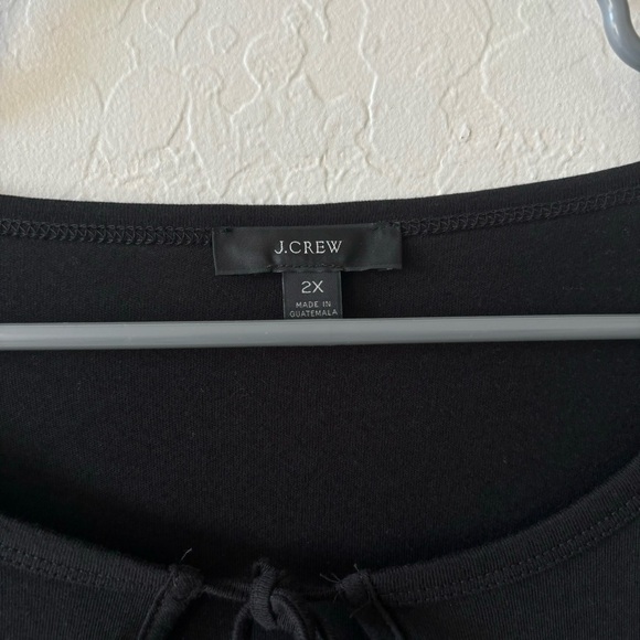 J Crew Black Broken-In Jersey Tiered Ruffle Short Sleeve Mini Dress Size 2X - Picture 9 of 10